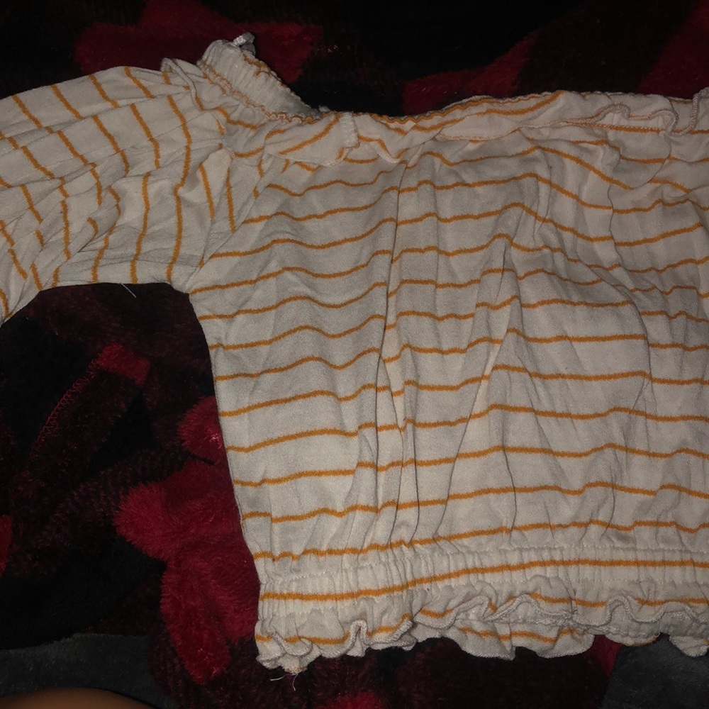 Off the shoulder striped  crop top. Size M